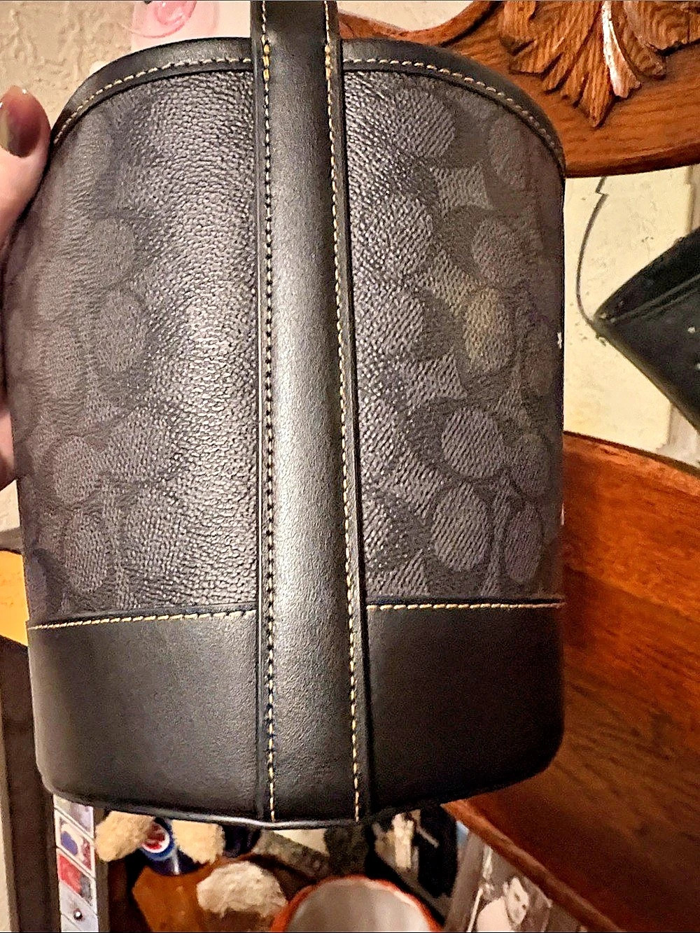Coach Trick or Treat Bucket In Sign. Canvas W/Halloween Black Cat & Moon 🌙NWOT - Picture 6 of 9